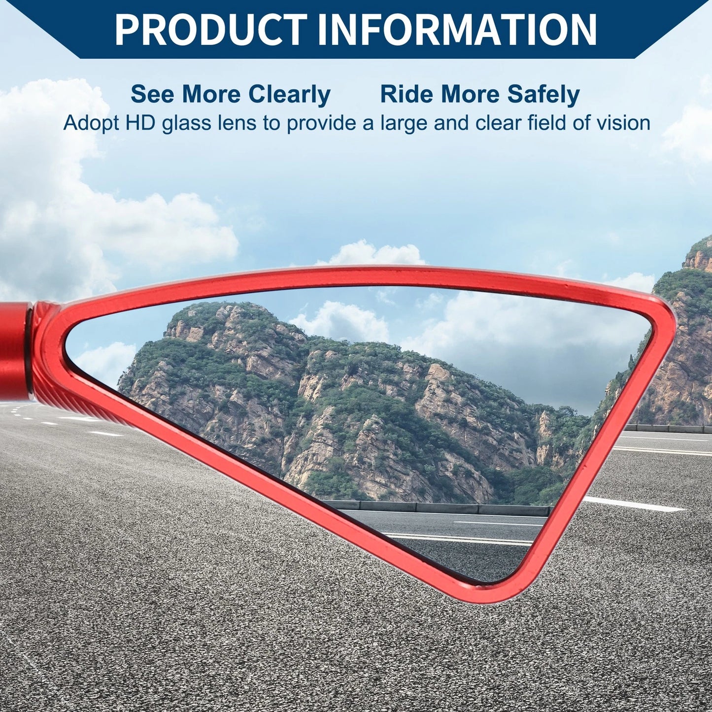 M8/M10 Rear View Mirrors Triangle Shape for Motorcycle