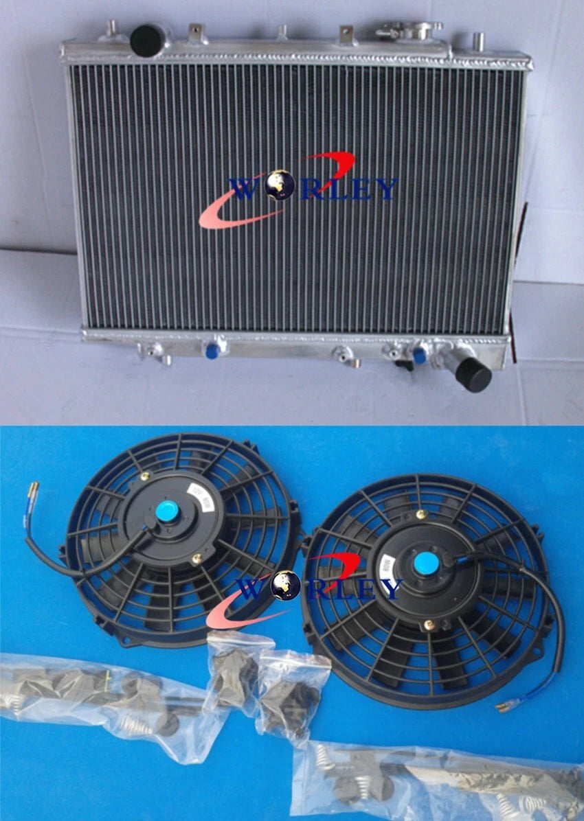 Aluminum Radiator + Fan for Ford Capri 1.6 Turbo & Non-Turbo (1989-1994)