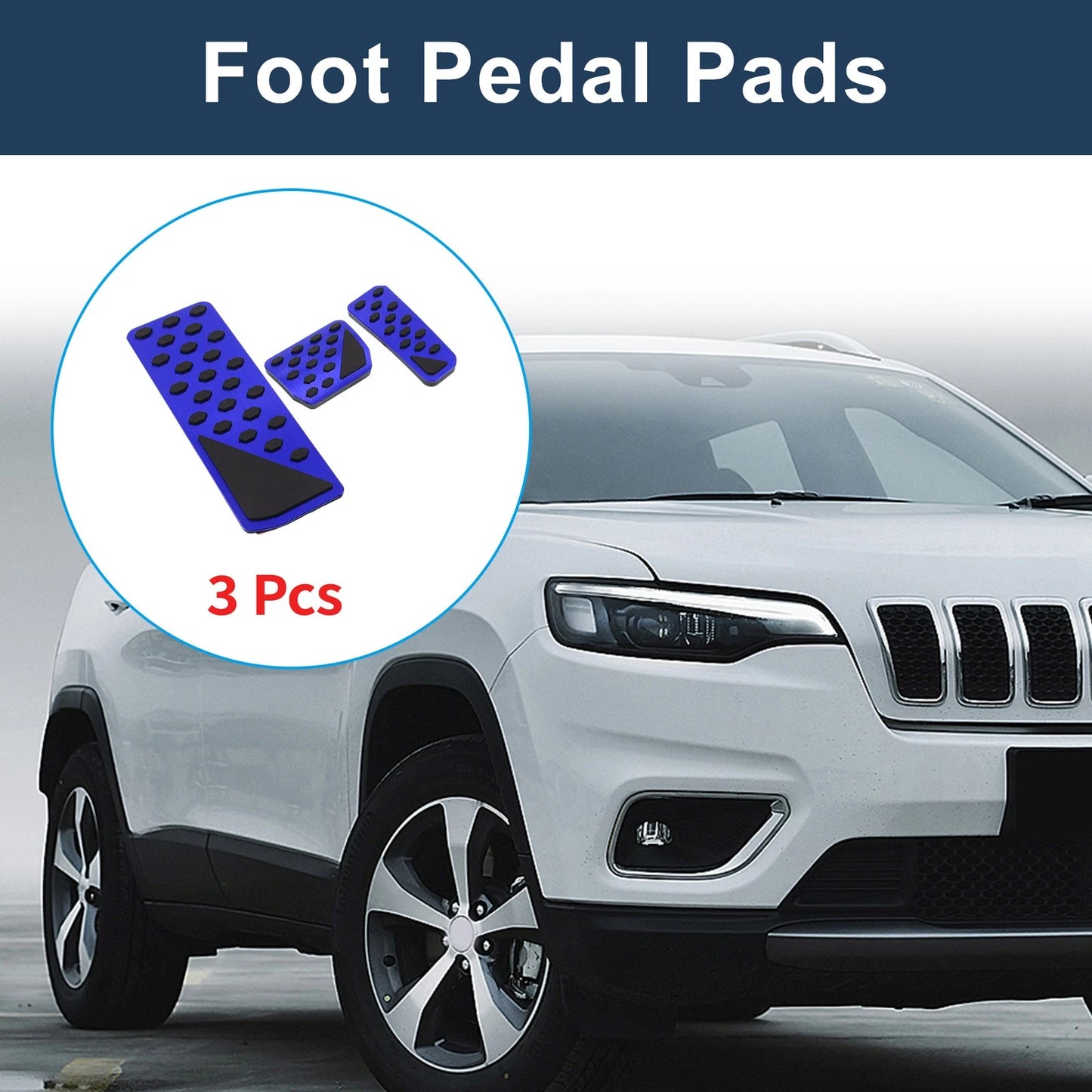 3 Pcs Automatic Foot Accelerator Pedal Covers for Jeep Grand Cherokee (22-25)