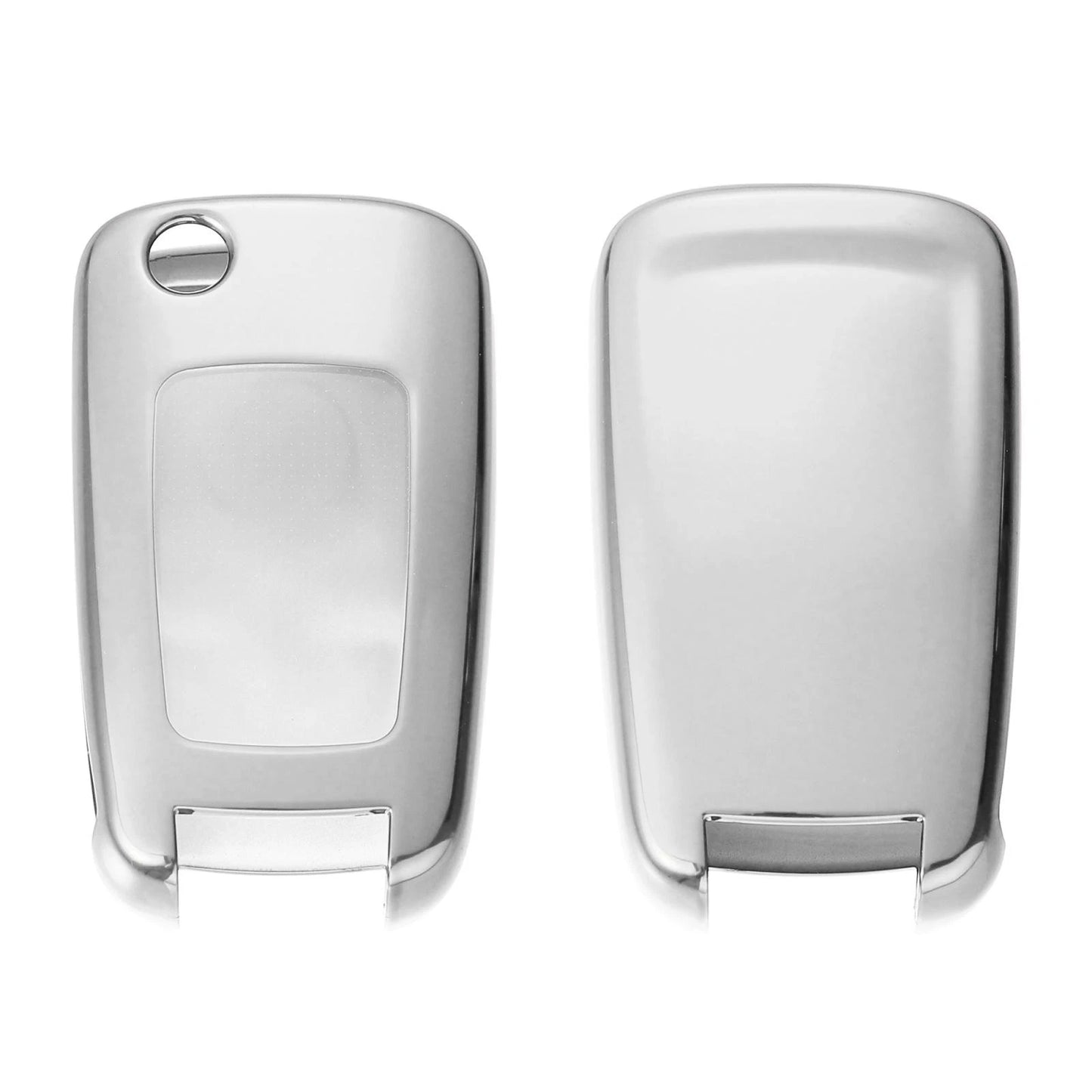 TPU Key Fob Cover Silver Tone for Chevrolet Impala (2014-2019)