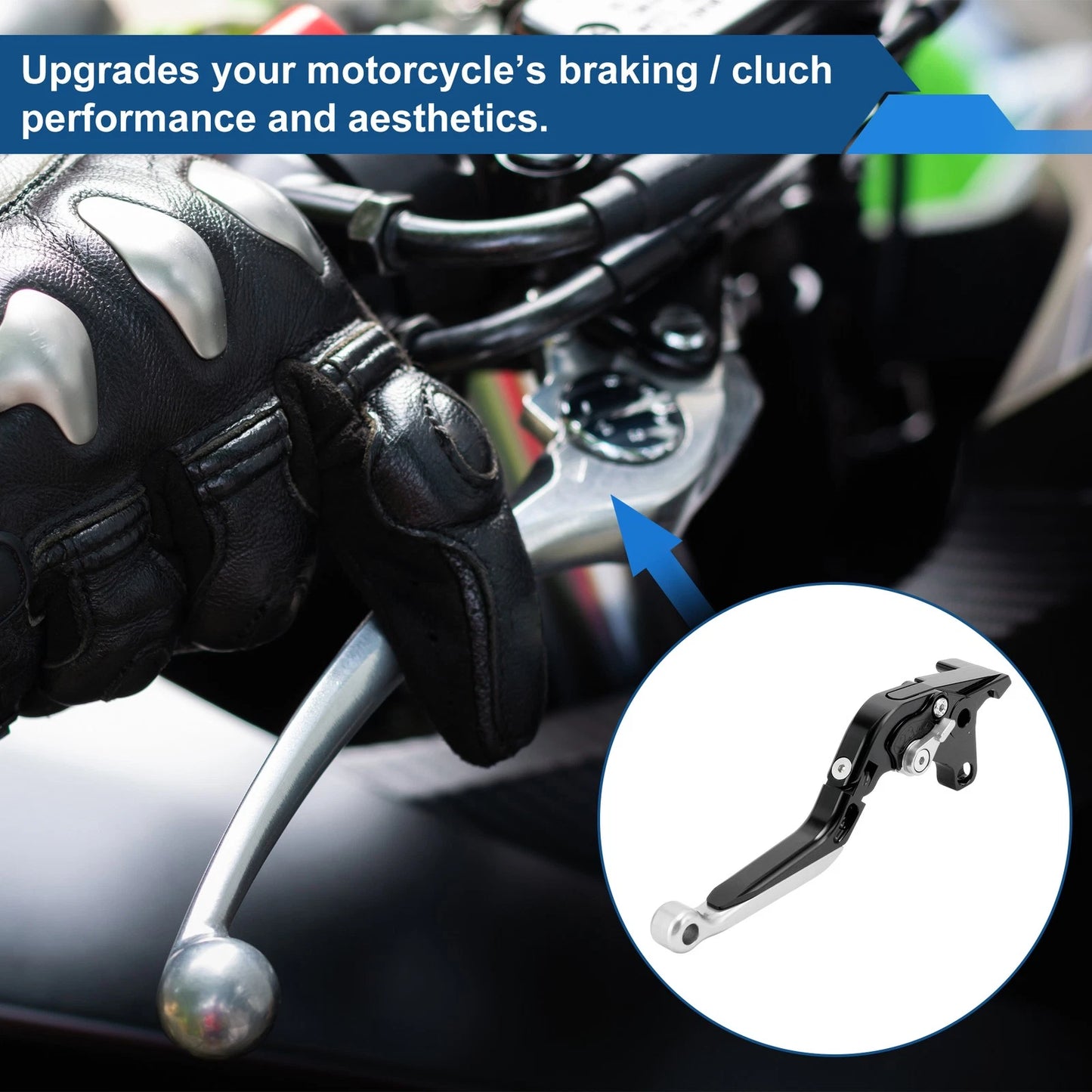 Brake Clutch Lever Black Silver Tone for Kawasaki ZX7R/ZX7RR (1989–2003)
