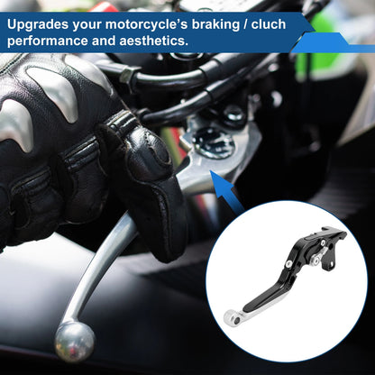 Brake Clutch Lever Black Silver Tone for Kawasaki ZX7R/ZX7RR (1989–2003)