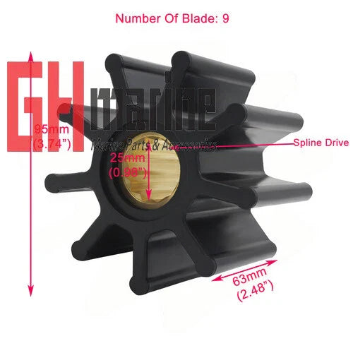 Flexible Water Pump Impeller for HAMWORTHY 2TF5 Mk II & III Marine