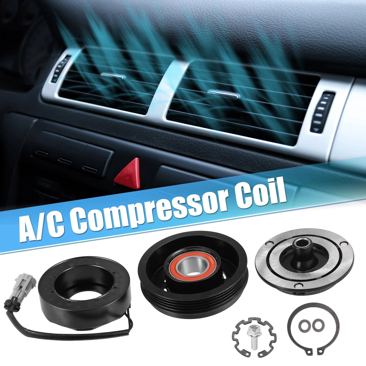 5.3L AC Compressor Clutch Kit Pulley Coil for Chevrolet Tahoe (2000-2014)
