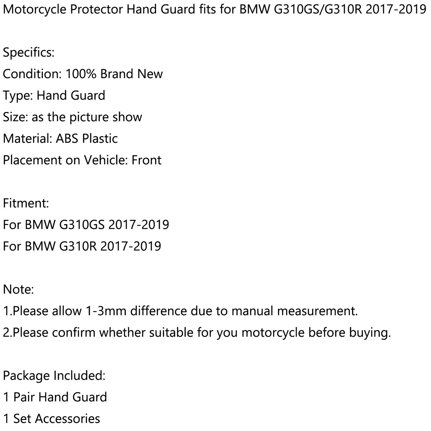Handguard for BMW G310GS/G310R (2017-2019)