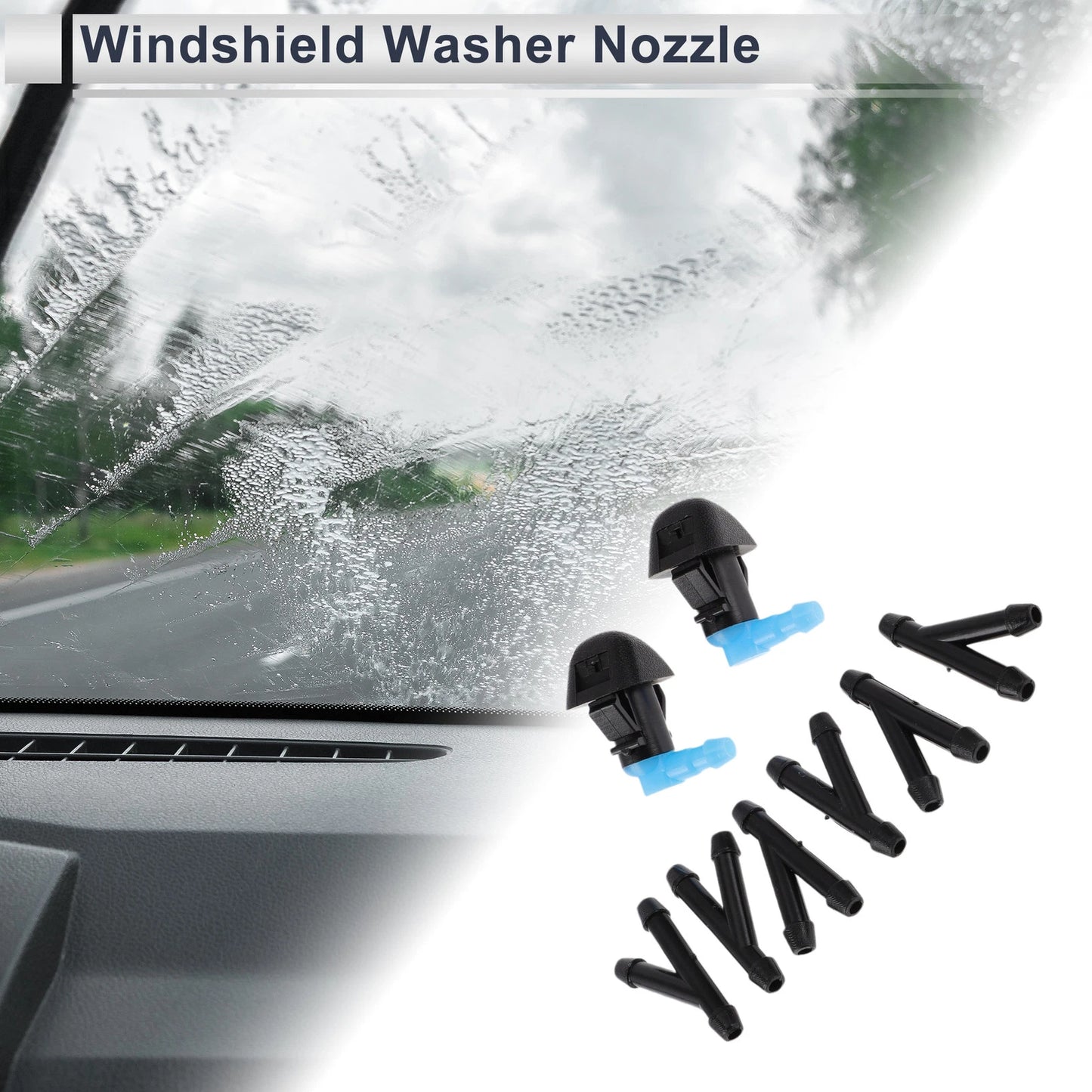 Windshield Washer Nozzle & 6 x Hose Connectors for Honda