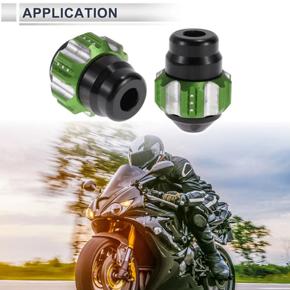 Slider Frame 0.59" Aluminum Alloy Plastic Motorcycle 2 x Green for Motorcycle