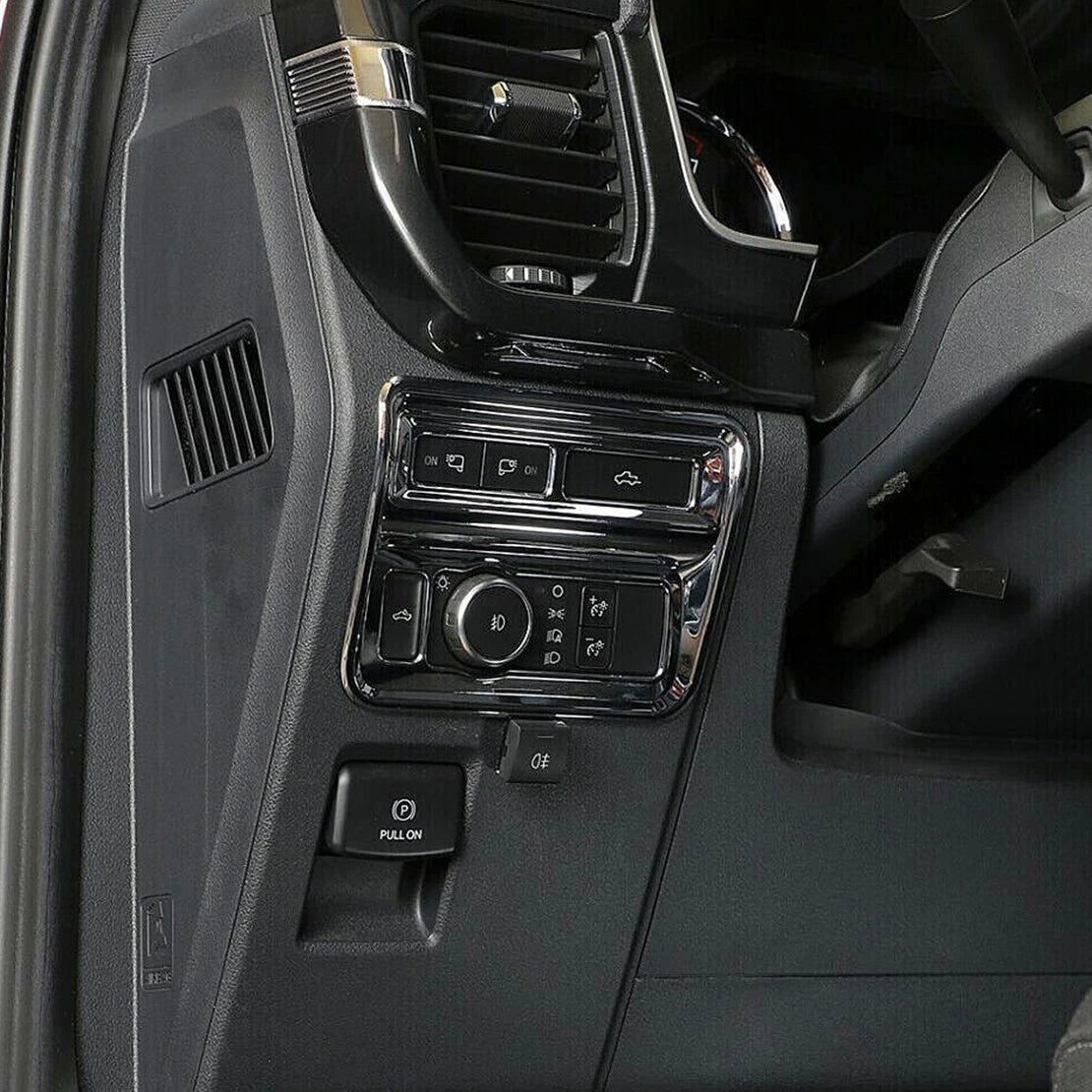 Silver Headlight Switch Panel Cover for Ford F-150 (2021-2022)