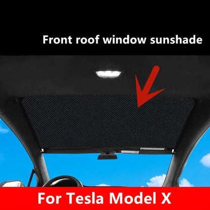 Front Roof Shade Window Sunshade Privacy Sleep Mesh Cover for Tesla Model X