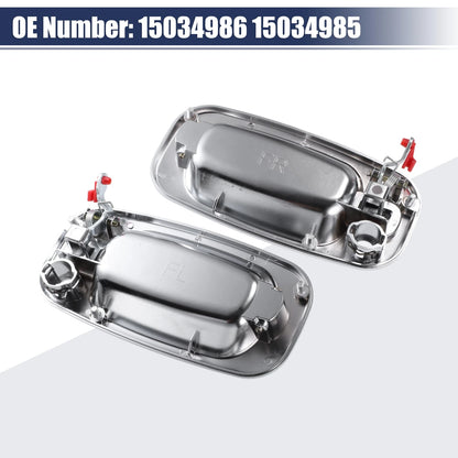 Front Left and Right Exterior Door Handles for Chevrolet Silver Tone 2x