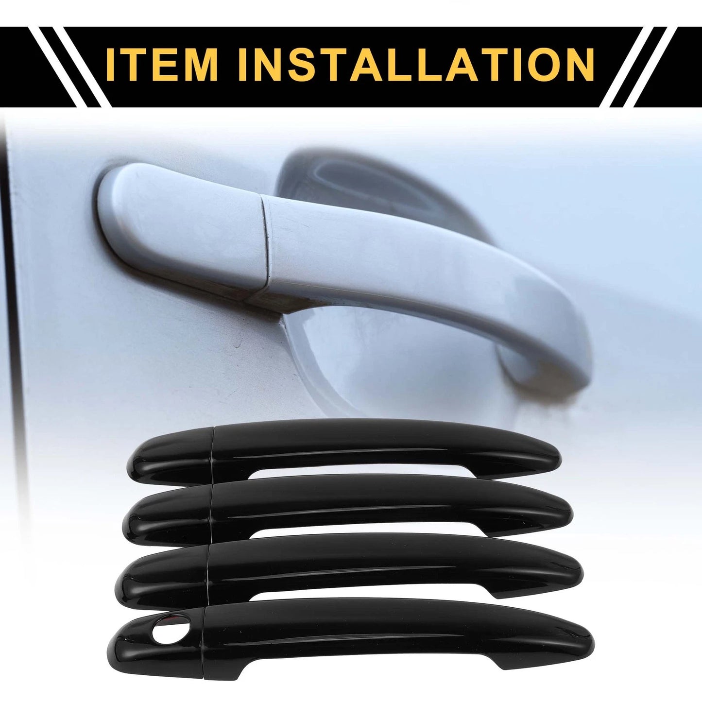 4pcs Black Exterior Door Handle Covers for Toyota 4Runner (2003-2010)