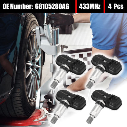 4 x 433MHz TPMS Sensors for Chrysler 200, Dodge Dart (2013-2017)