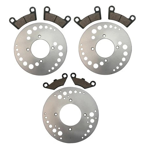 Front & Rear Disc Brake Rotors & Semi-Metallic Pads for Polaris Outlaw 450 S (2008–2008)