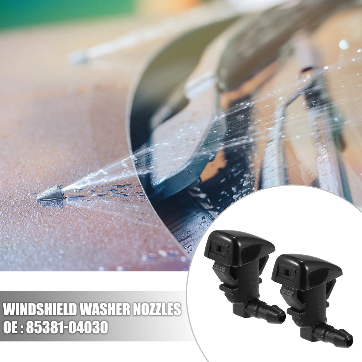 Windshield Washer Nozzles & 2.5m Hose for Toyota Tacoma (2005-2023)