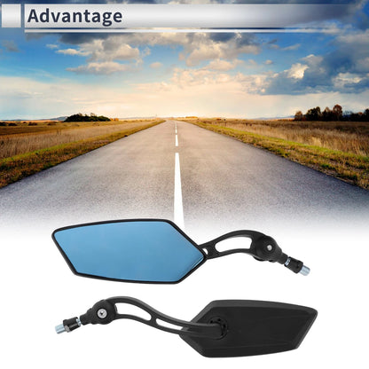 M8/M10 Rear View Mirrors Handlebar Mirrors Black Iron Plastic 1 Set for Motorcycle