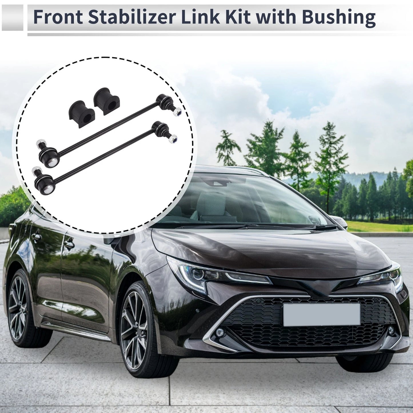 Front Stabilizer Bar Links 2 x Pcs Bushing for Toyota Matrix (2003-2014)