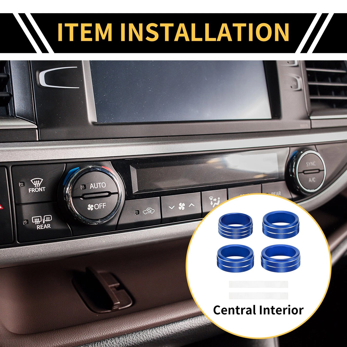 Air Conditioner Headlight Switch Knob Cover Ring for Jeep Gladiator (2019-2023)