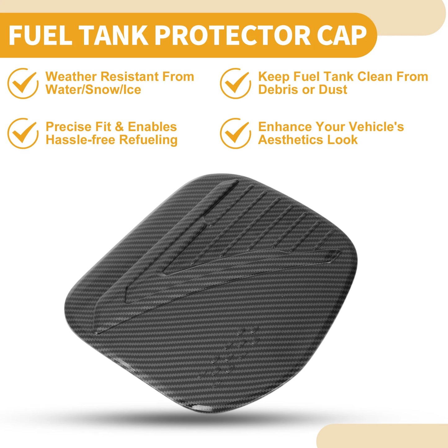 Fuel Tank Door Cap for Toyota Prius (2024-2025) Carbon Fiber Black