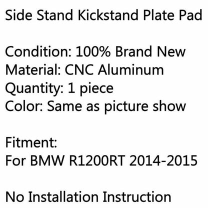 Side Pad Stand Extension Plate for BMW R1200RT (2014-2015) Black