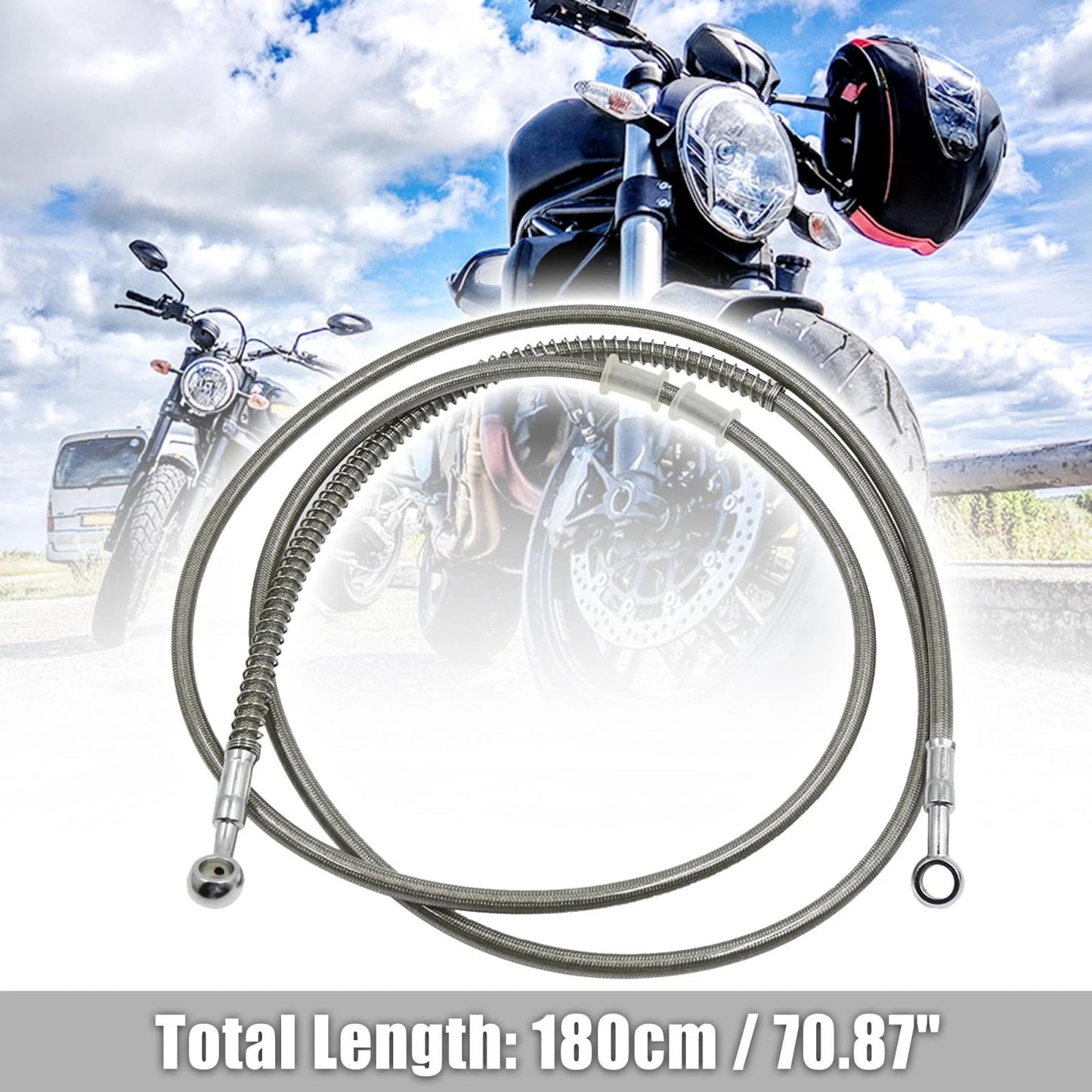 Universal 180cm Stainless Steel Clutch Hydraulic Oil Hose Line for Motorcycle