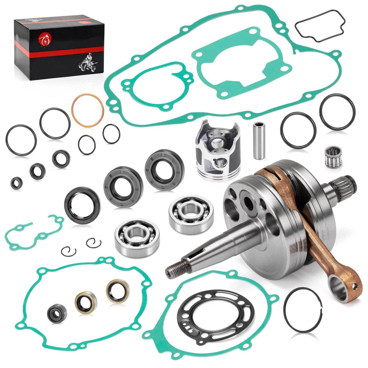 ENGINE REBUILD KIT CRANKSHAFT GASKETS BEARINGS for Kawasaki KX85 (2001–2005)