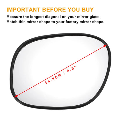 Left Side Heated White Mirror Glass for Toyota RAV4 (1994-2000)