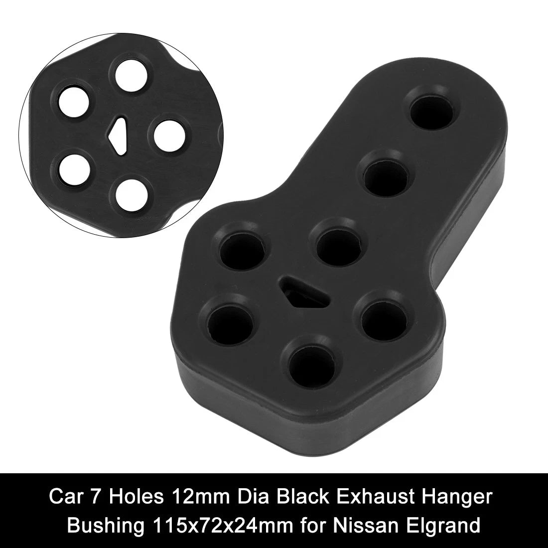 7 Holes 12mm Dia Black Exhaust Hanger Bushing for Nissan Elgrand
