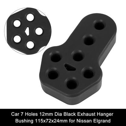 7 Holes 12mm Dia Black Exhaust Hanger Bushing for Nissan Elgrand