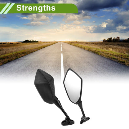 Rear View Mirror Prismatic Carbon Fiber Pattern Black for M6 Motorcycle