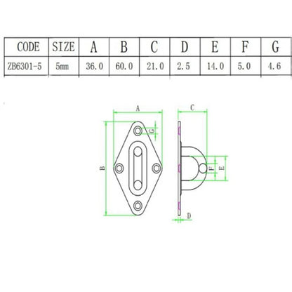 Diamond Eyeplate for Boat Accessories, Marine Attachment, All Models