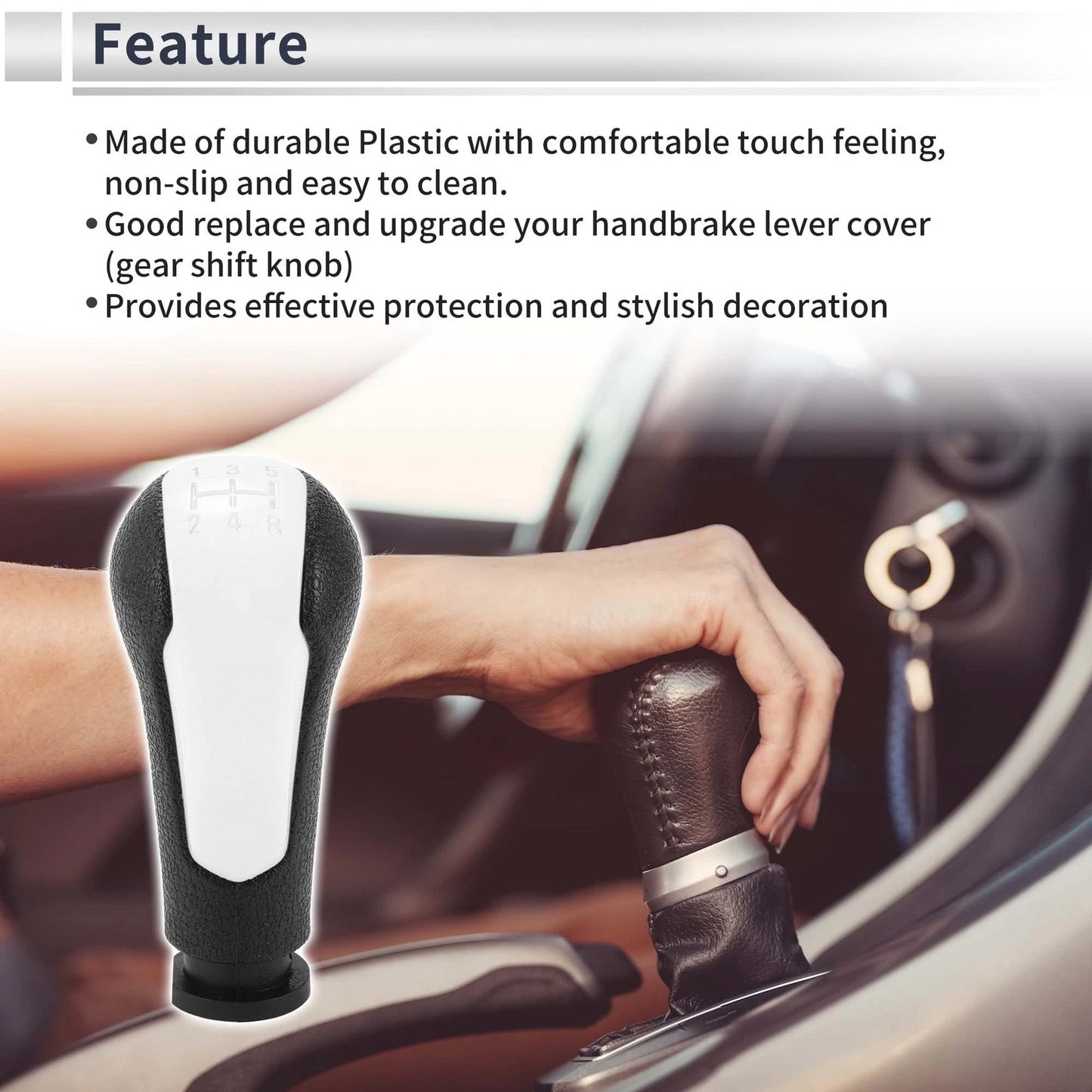 5 Speed Shift Knob for Chevrolet Spark Plastic White Black