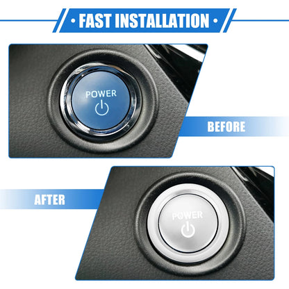 Engine Start Ignition Button Covers for Toyota Sienna (2022-2023) Silver