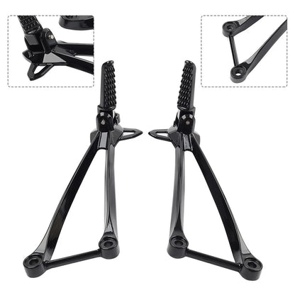 Black Rear Passenger Footpegs Bracket for Kawasaki Ninja ZX6R ZX10R (09-24)