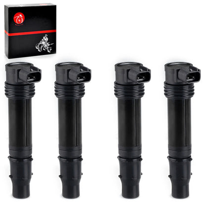 4Pcs Ignition Coils & Iridium Spark Plugs for Kawasaki ZX-6R (1995–2010)
