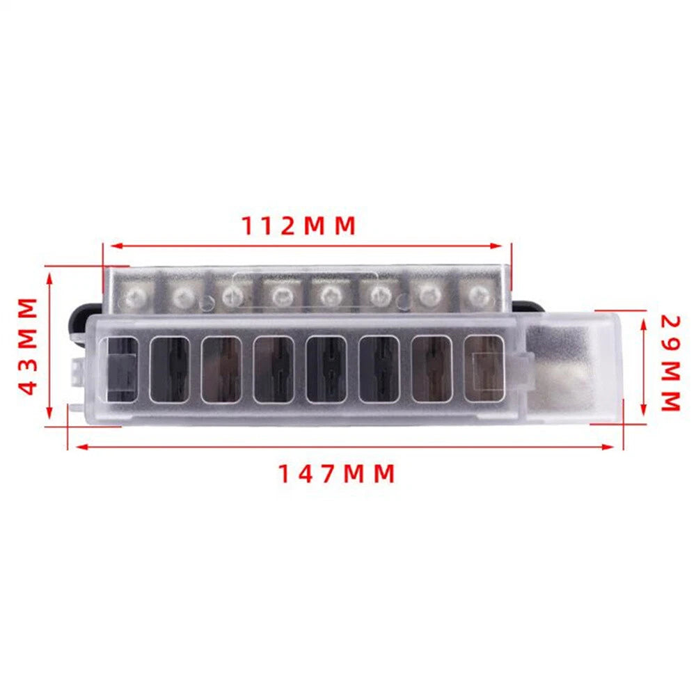 8-Way 12V-32V 100A Fuse Box for Car Truck Circuit Breaker (Universal)
