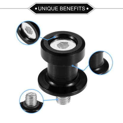 Pair Swingarm Spools 8mm CNC for Motorcycle Sliders Stand Black