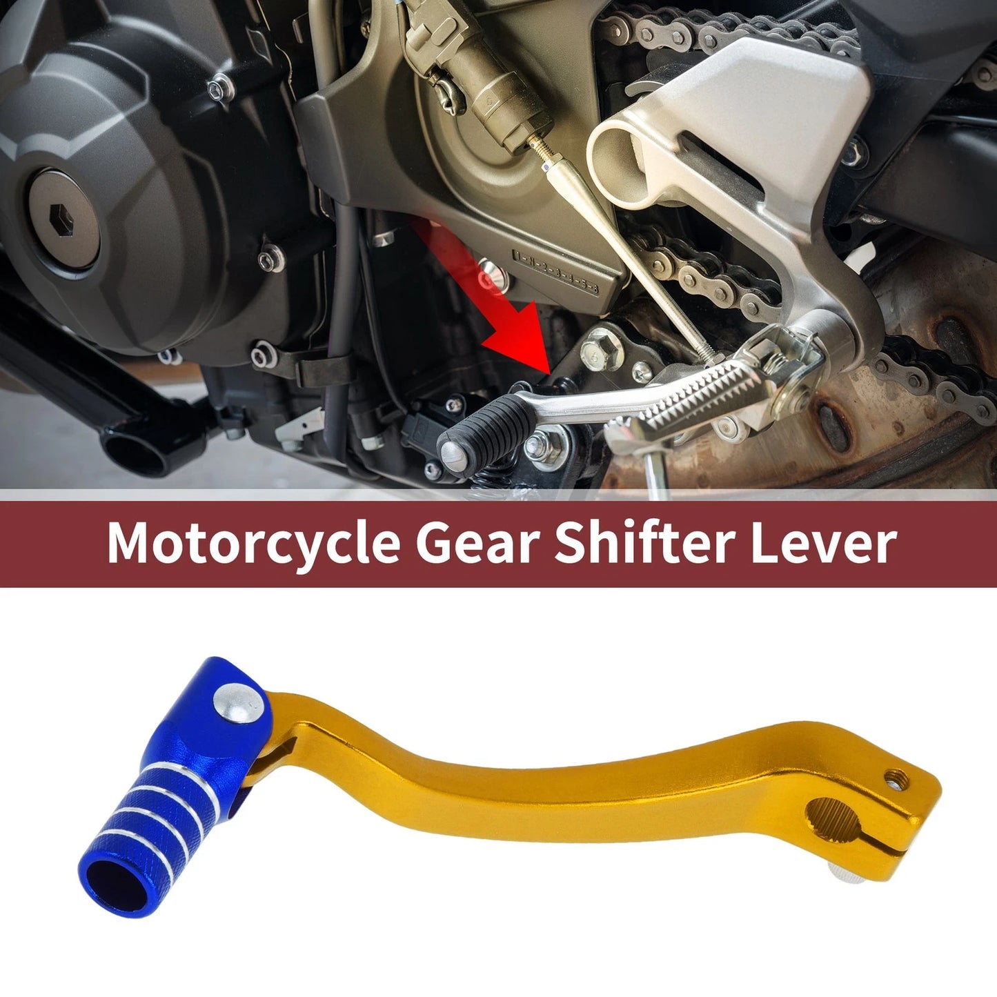 Folding Motorcycle Gear Shift Lever for Kayo T6 Gold Tone Blue Silver Tone