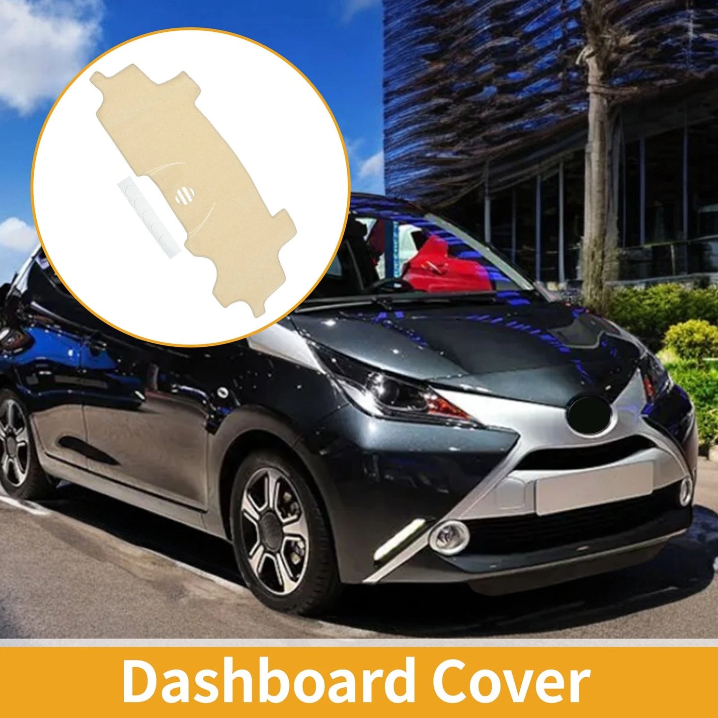 Dashboard Cover 1 Pc Dash Cover Carpet Beige for Toyota Aygo (2005–2014)