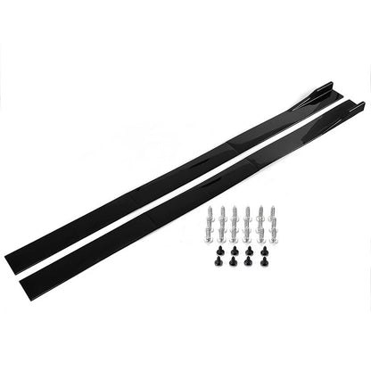 Gloss Black Side Skirt Extensions for Benz W204 W205 C300 (2008-2015)