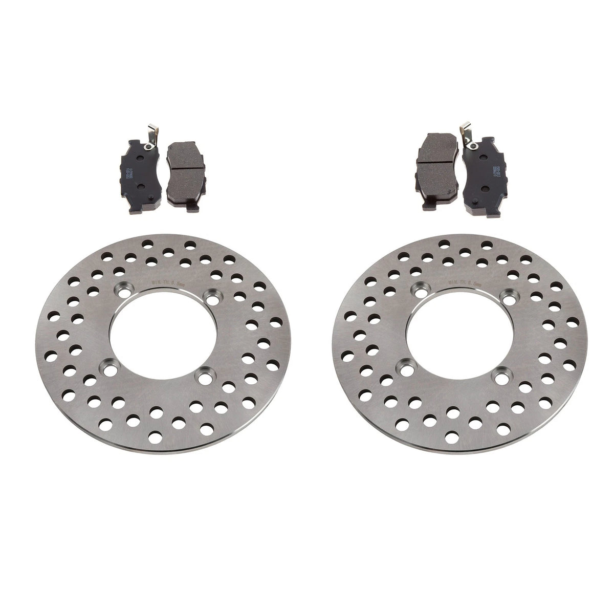 2 x Front Brake Rotors & Semi-Metallic Pads for Honda Big Red 700 (2009–2013)