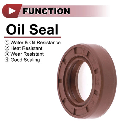 Oil Seal 17x30x8mm Brown 2x FKM Rubber