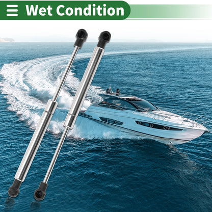 2 x 10in/254mm Stainless Steel Marine Lift Support Struts Gas Spring