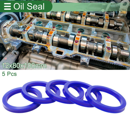 Oil Seal 5 Pcs Seal Ring Shaft Seal TPU 80x100x12mm Blue for Car