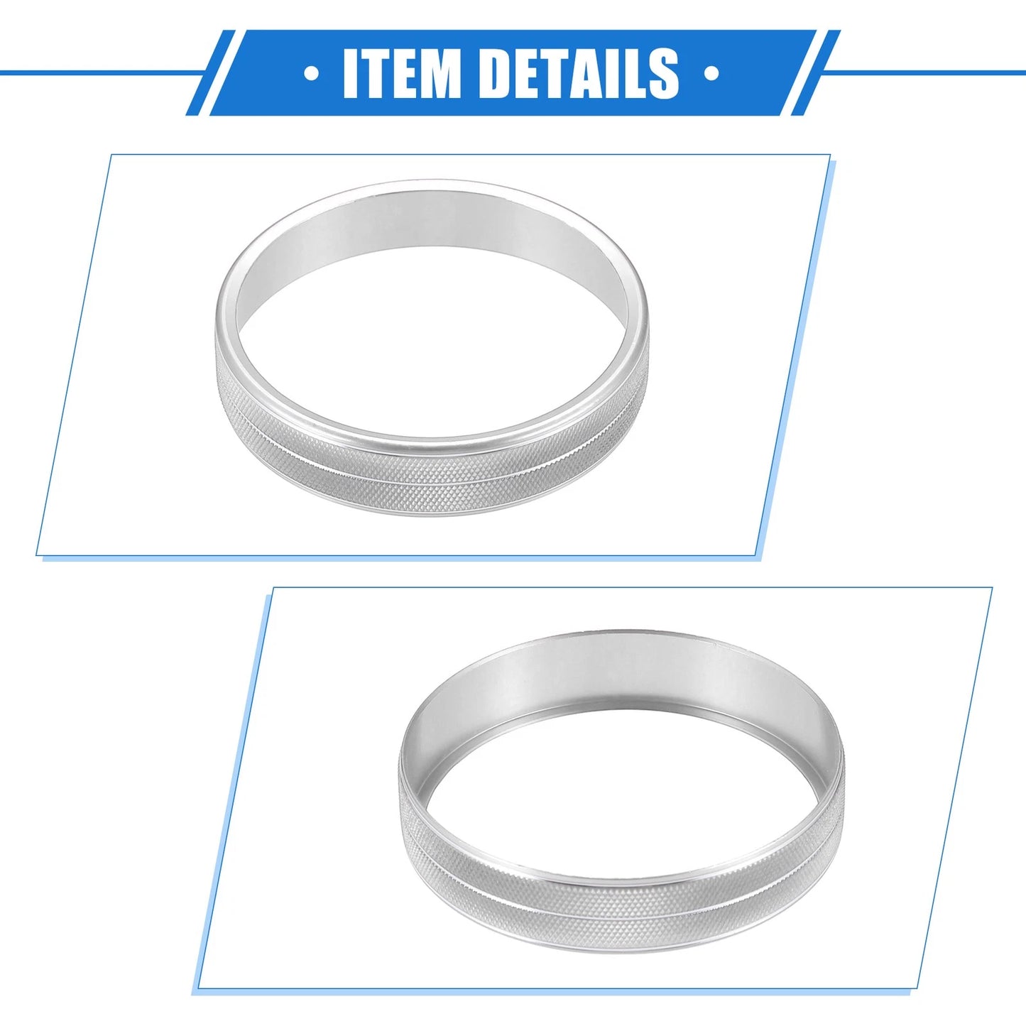 2 x AC Switch Knob Covers for Dodge Ram 1500 2500 3500 (2010-2012) Silver Tone
