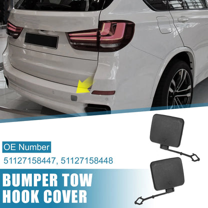 Car Rear Bumper Tow Hook Cover 2 x for BMW X5 (2007-2013) Black