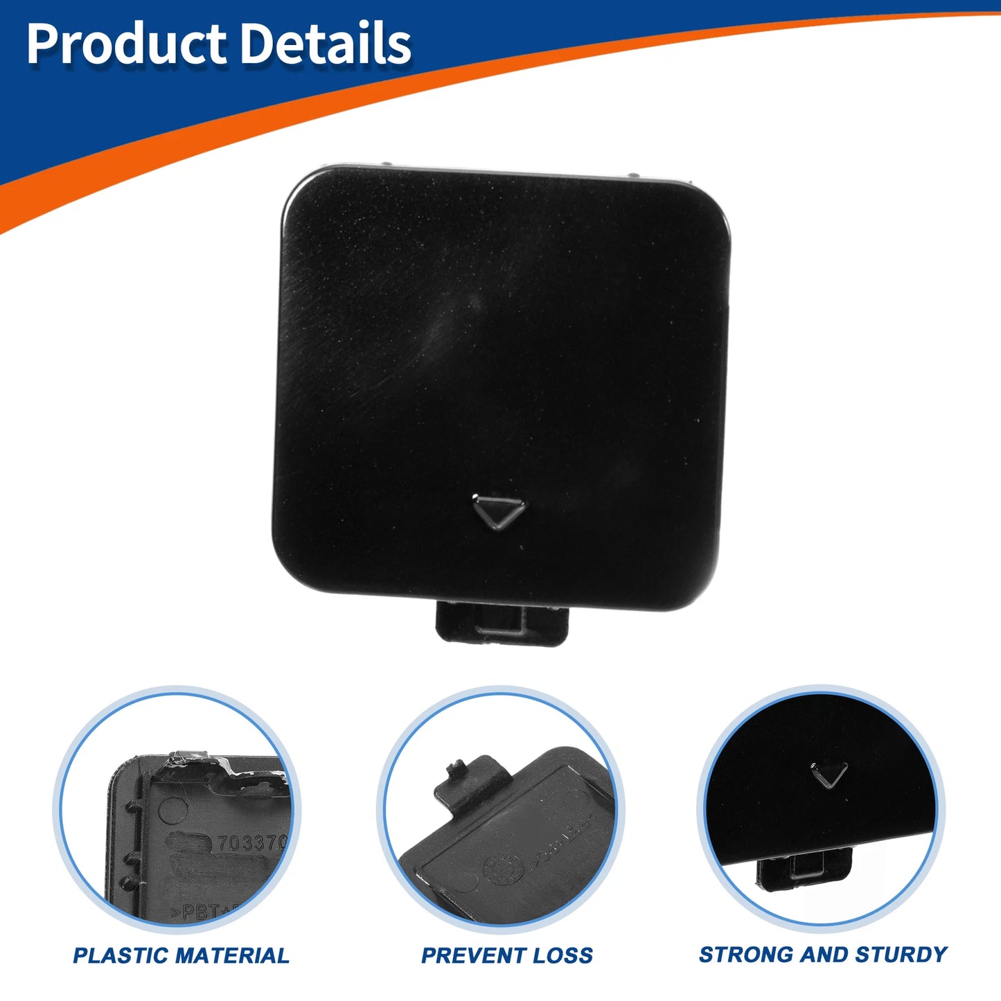 Bumper Tow Hook Cover for BMW 525i 530i 550i (2001-2010) - Black