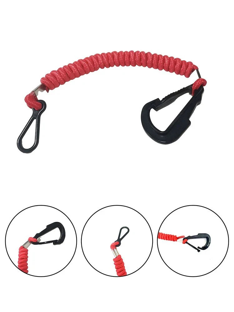 Sleek Red Nylon Coiled Boat Engine Stop Cord for Mercury 8M0092849 Models