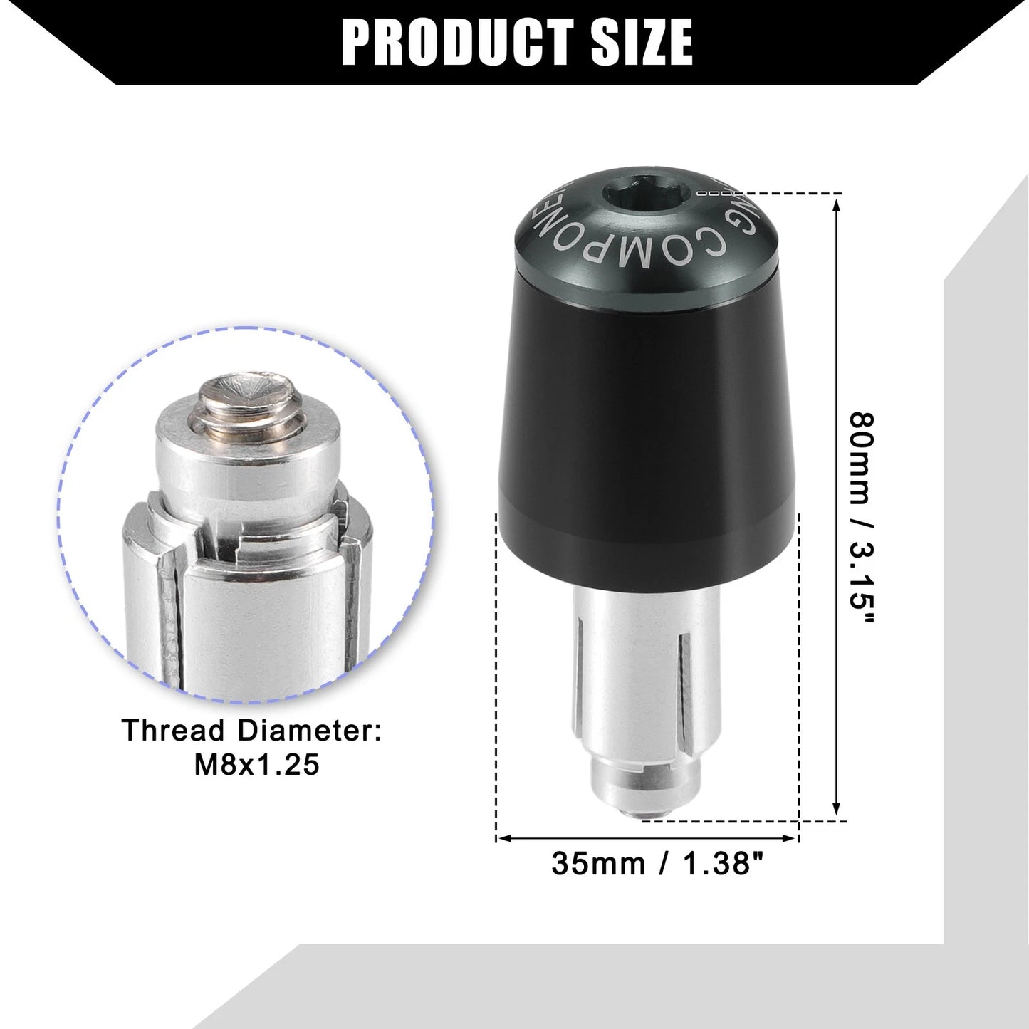 2 x Motorcycle Handlebar End Plugs 7/8" for Honda
