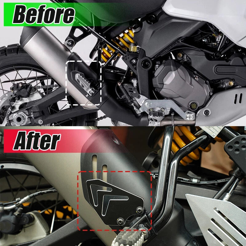 Ducati Desert X Black Foot Peg Pedal Heel Plates Guard Cover Protector (2022-2023)
