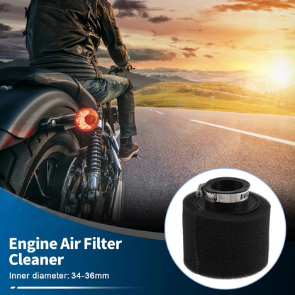 Air Filter 34-36 mm Rubber Foam Black for Motorcycle